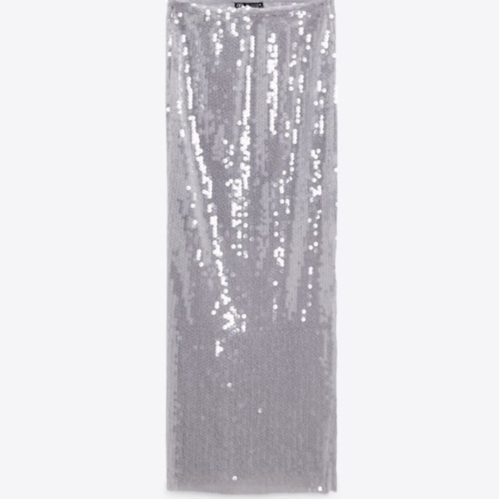 Zara Silver Maxi Skirt - Picture 9 of 10